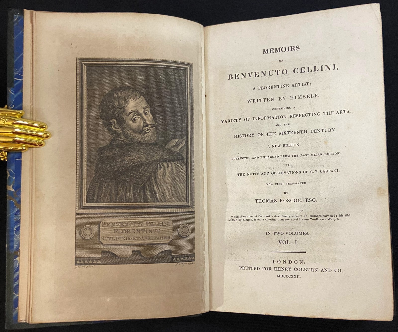 1822 LIFE OF BENVENUTO CELLINI Art Nouveau ZAEHNSDORF BINDING Fine Leather Books