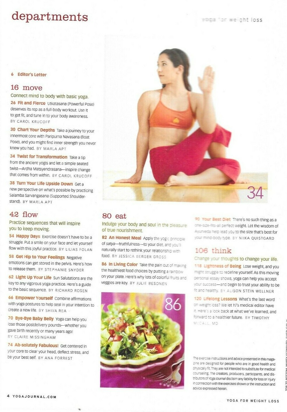 Yoga For Weight Loss Magazine Practice Lasting Changes Recipes Nutrition Recipes