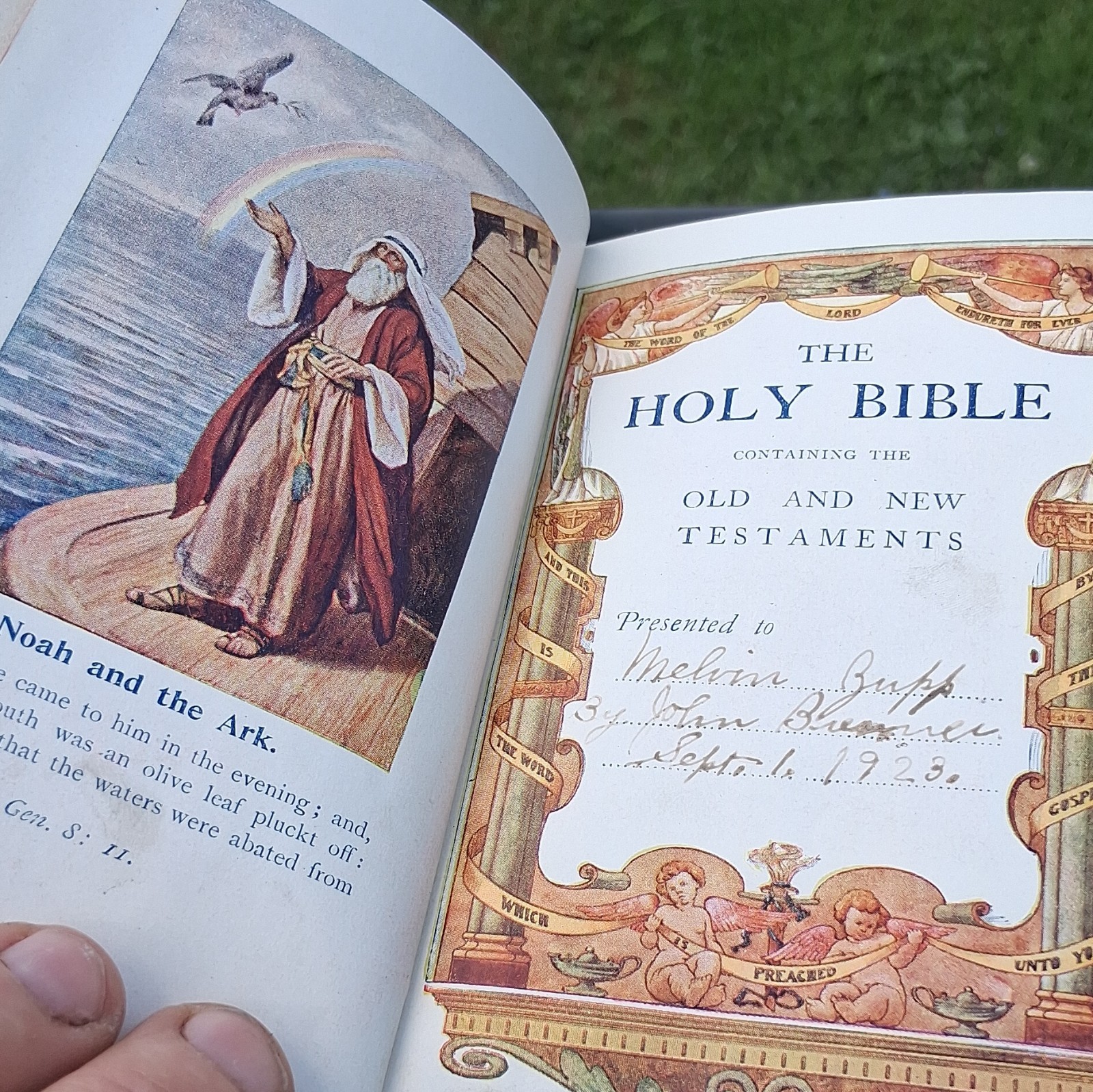 1923 Thomas Nelson Holy Bible KJV Illustrated Leather Personalized w/ Box