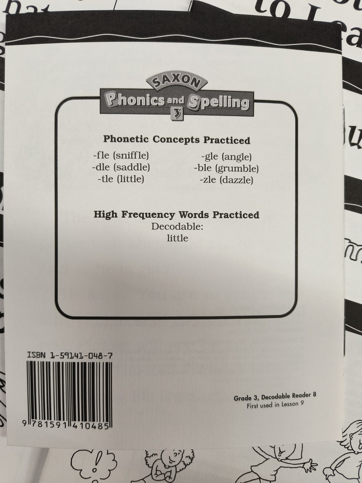 Saxon Phonics & Spelling Grade 3 B&W Decodable Readers 35 Book Set ELA