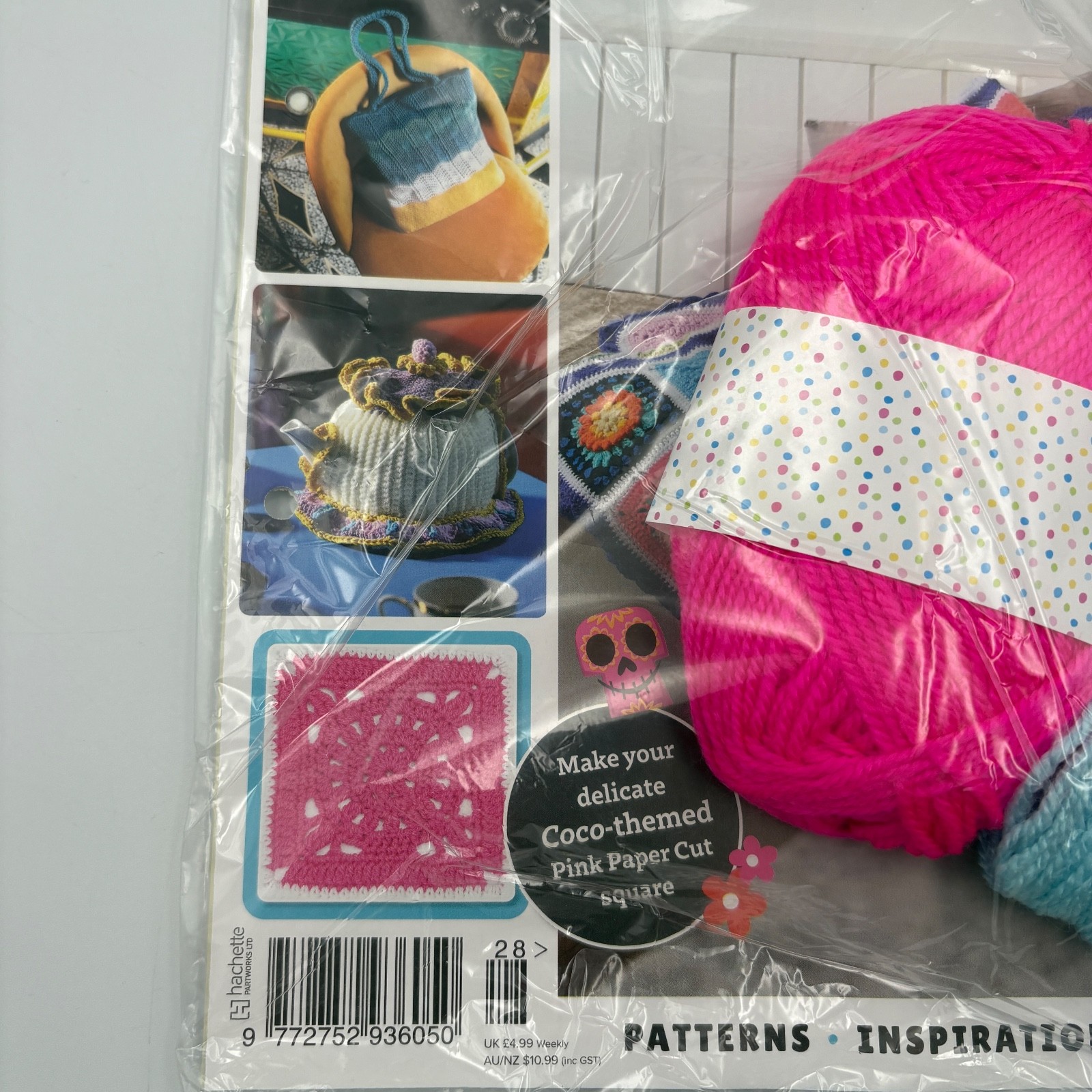 Disney Crochet Magazine #28 Coco Themed Pink Paper Cut Square Learn/Techniques