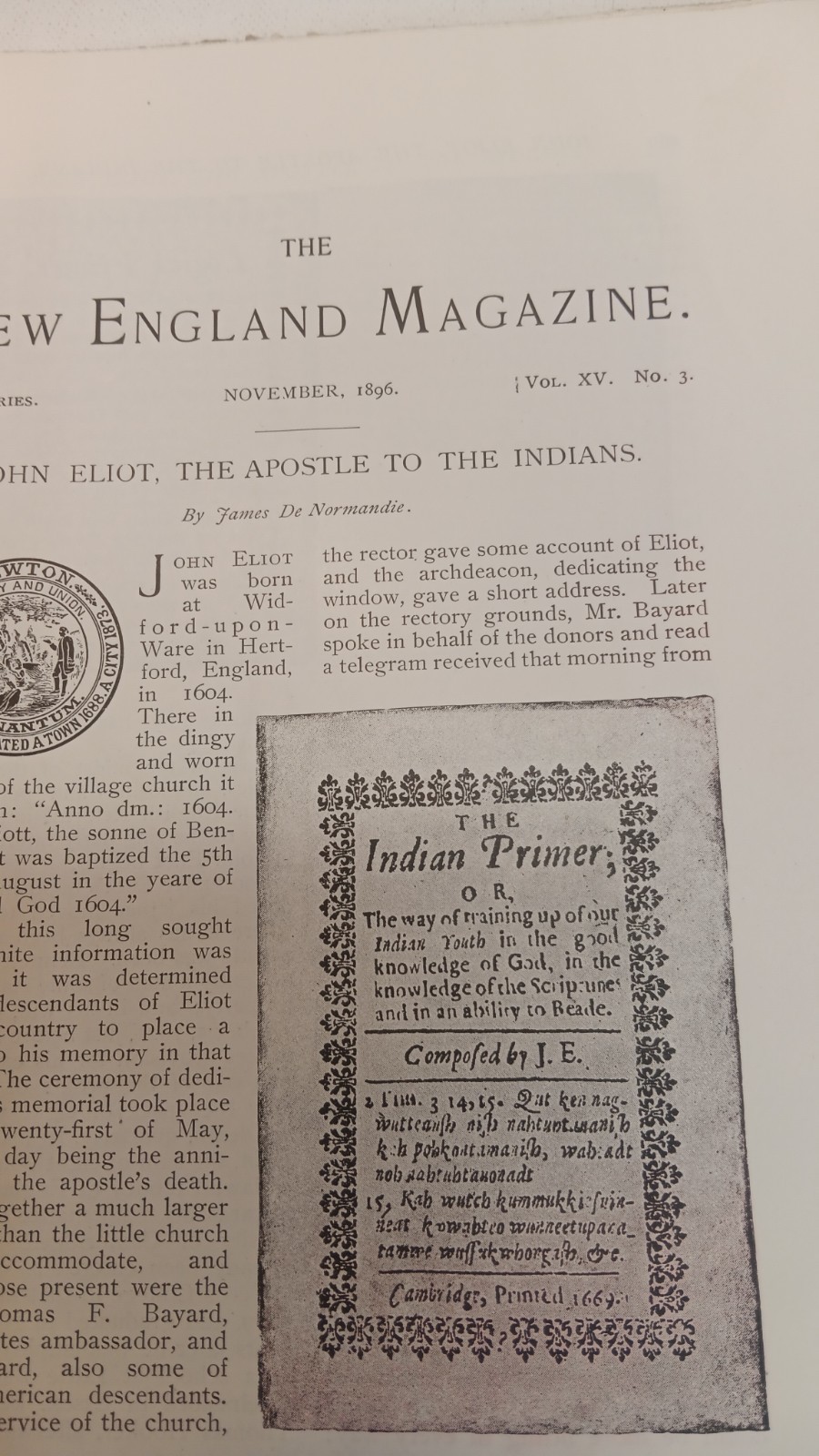 1896 NEW ENGLAND Magazine Nice Illustrations & Ads, Nov. 416 Pages