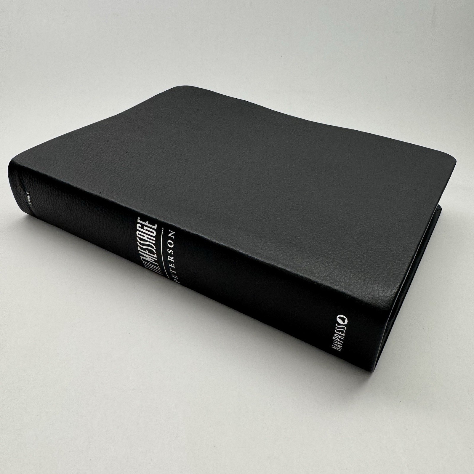 The Message Large Print Genuine Black Leather Bible Eugene H. Peterson w/ Box