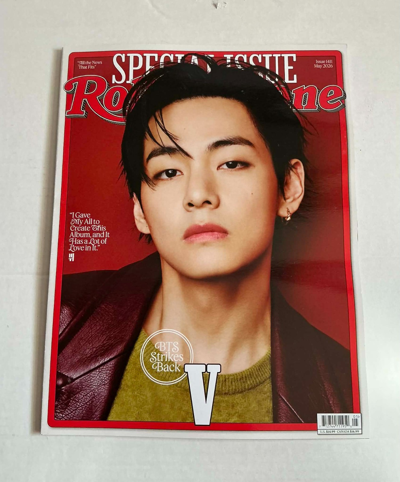ROLLING STONE MAGAZINE SPECIAL ISSUE 1411 MAY 2026 V BTS K-pop NEW