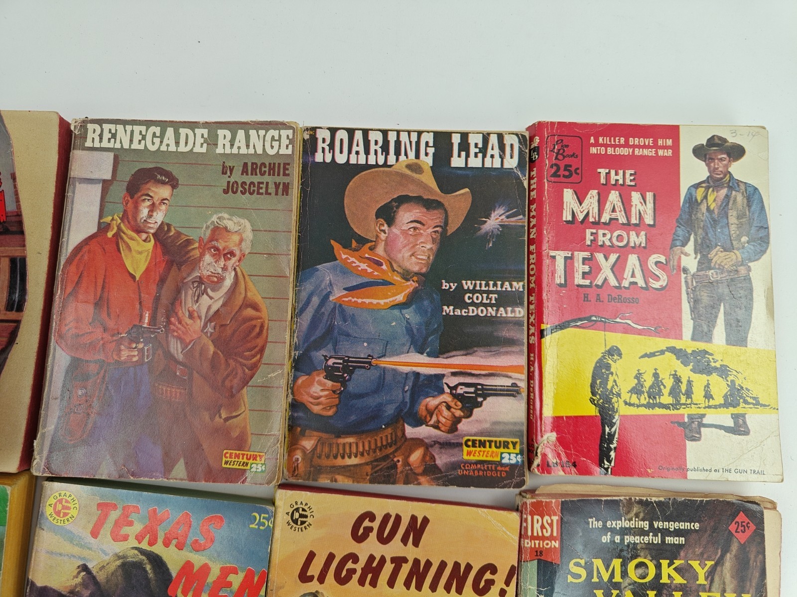 VTG Mixed Publisher Western Paperback Book Lot of 14 Wells, Ward, Short, Etc