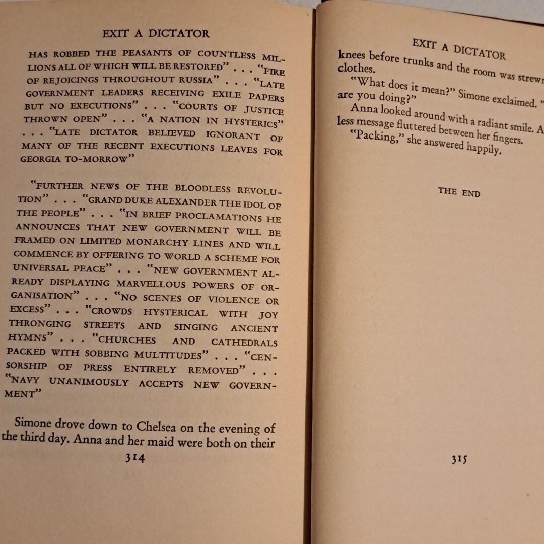 Exit A Dictator – E. Phillips Oppenheim Spy Nove 1939 Little Brown Co 315 Pages
