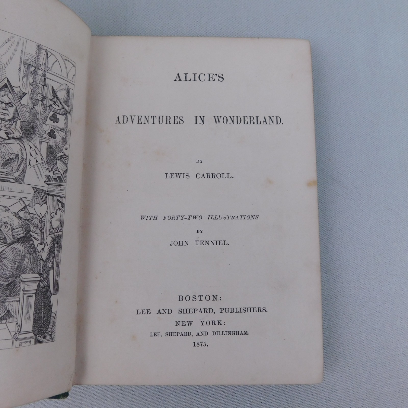 Antique 1875 Alices Adventures in Wonderland Lewis Carroll Lee & Shepard Tenniel