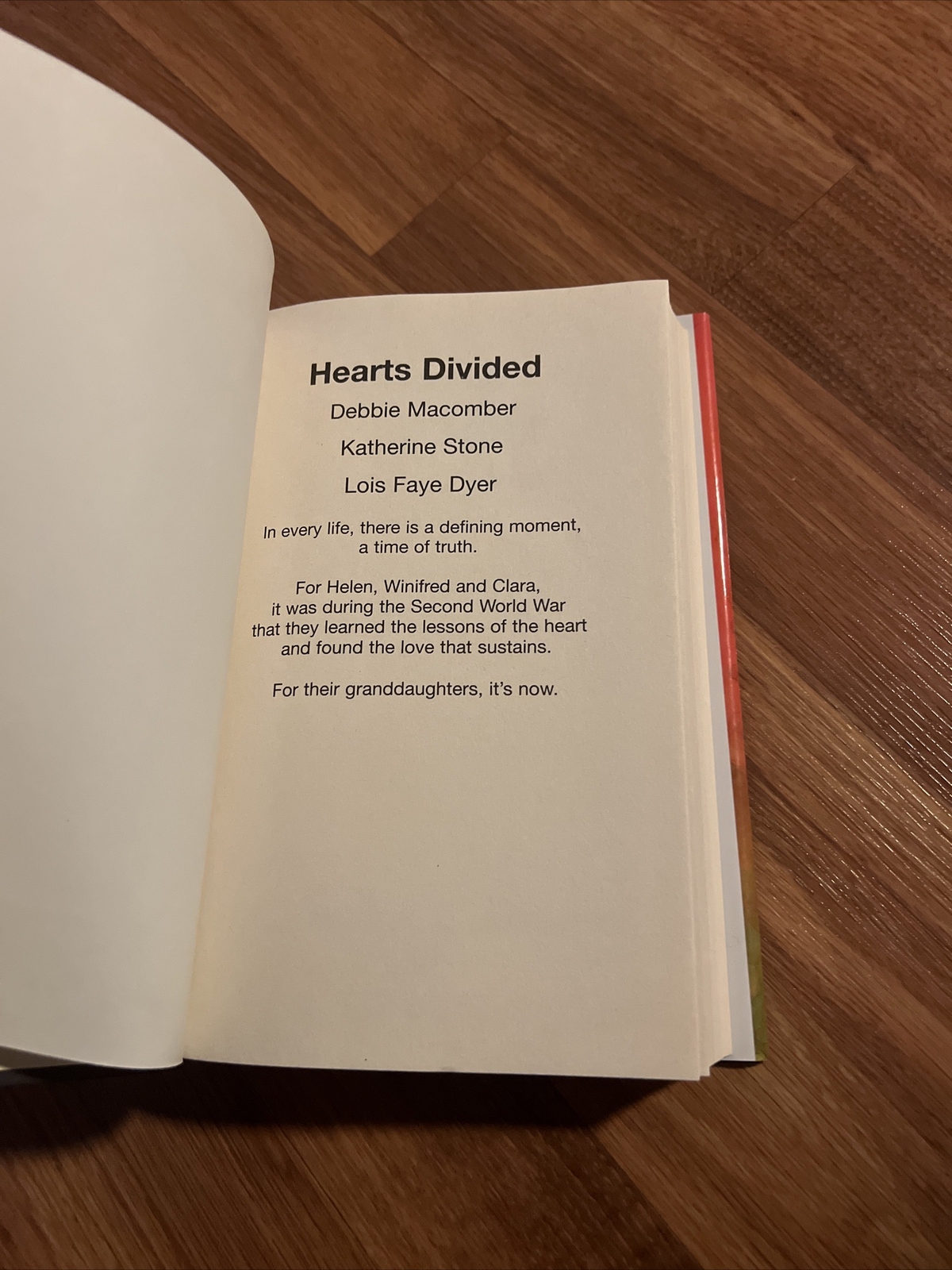 Hearts Divided Hardcover 428 Pages Like New Condition!
