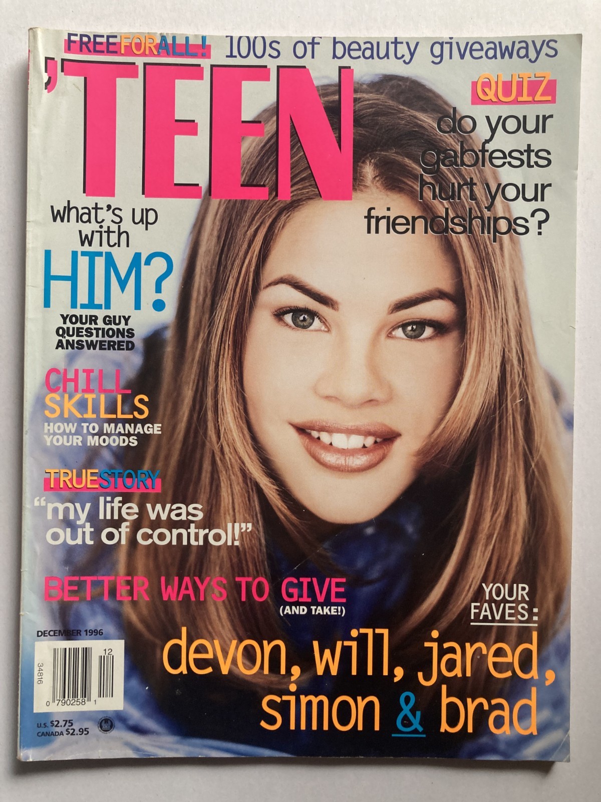 CLAIRE December 1996 TEEN Magazine JARED LETO / BRAD RENFRO / WILL SMITH