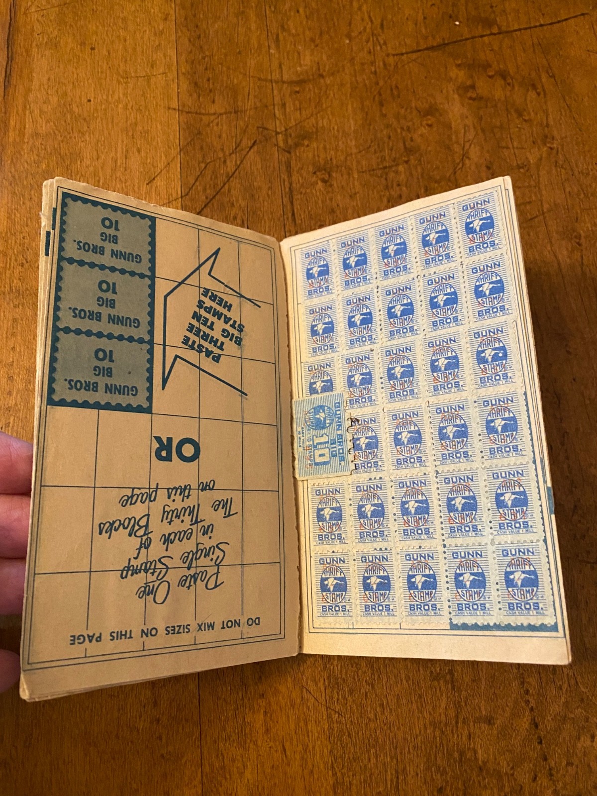 Vintage Gunn Bros Stamp Book Partially Filled