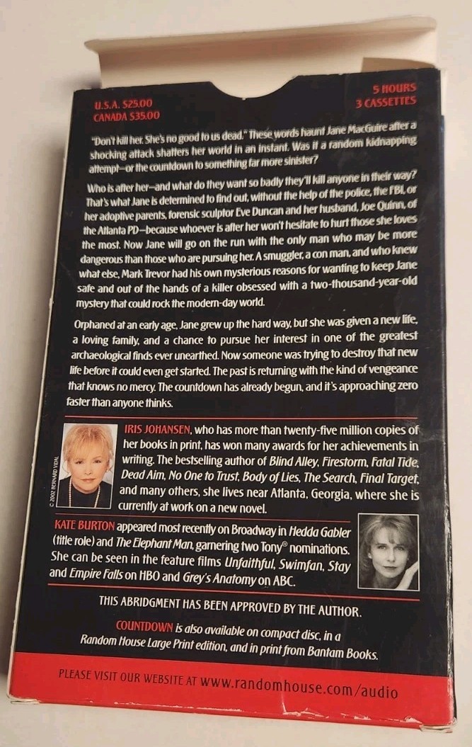 Countdown by Iris Johansen 2005 Audio Cassette Tapes Vintage NYT BEST SELLER