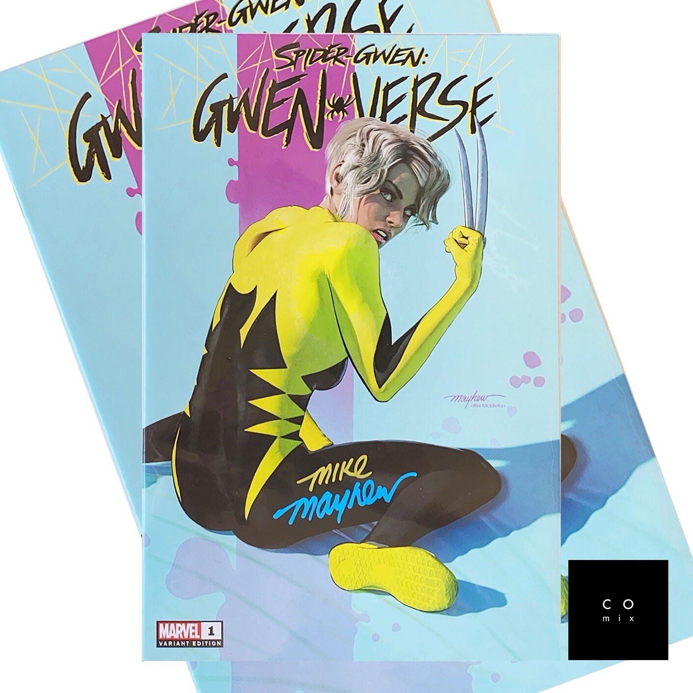 SIGNED Mike Mayhew Spider-Gwen: Gwenverse #1 Trade Dress VAR with COA NYX Homage