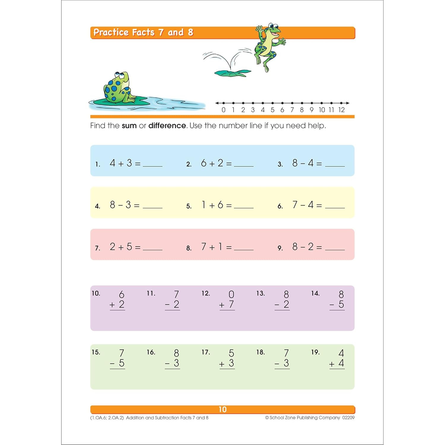 School Zone Addition & Subtraction Workbook: 64 Pages, 1St Grade, 2Nd Grade, Ele