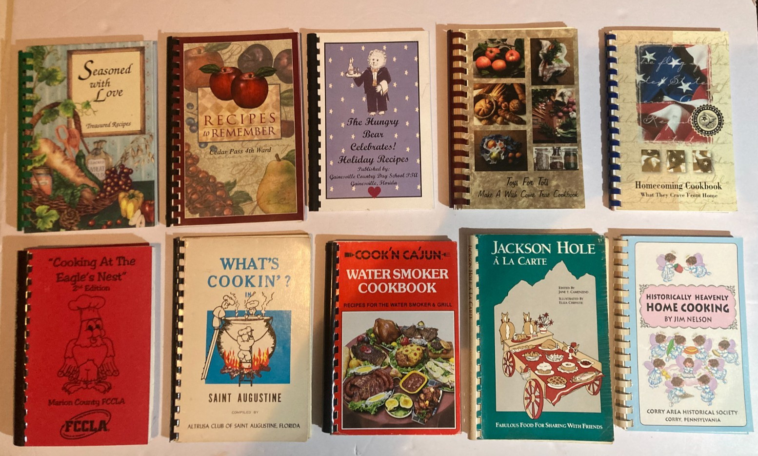 Lot FUND RAISER COOKBOOK Church SEAFOOD school JACKSON HOLE Spiral Lot of 20