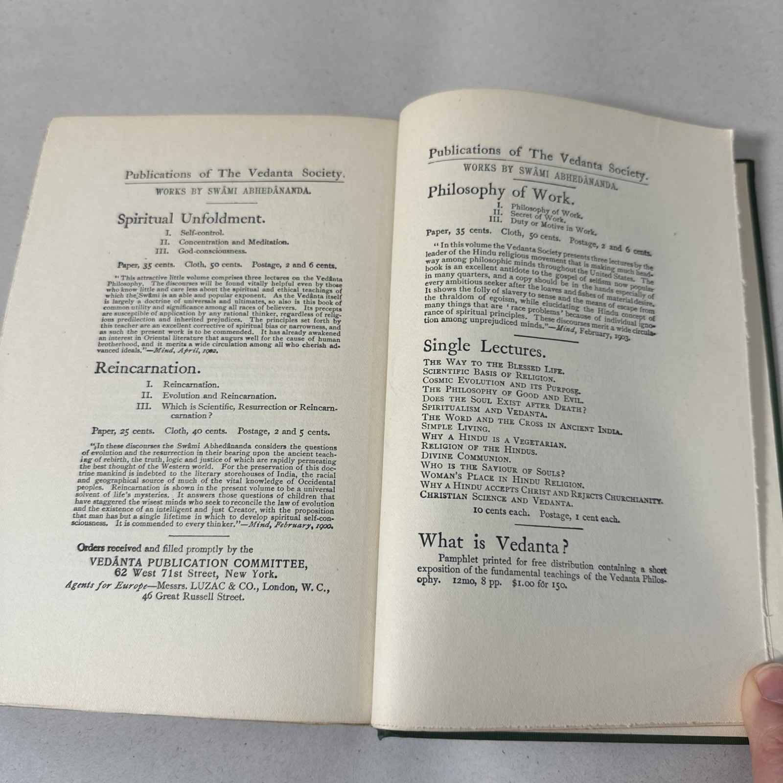 India and Her People By Swami Abhedananda First Edition 1906 Rare Book