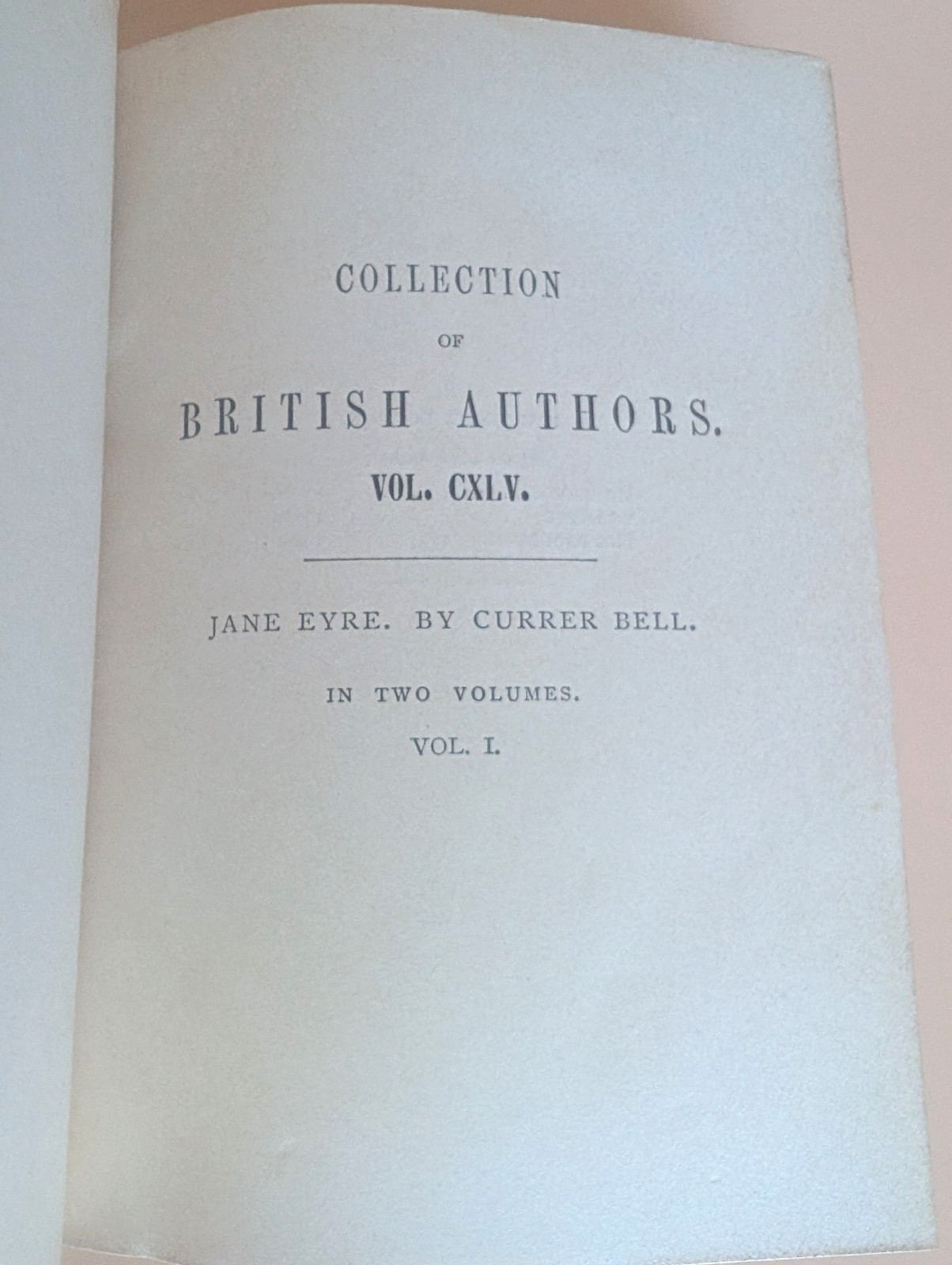 1850 Jane Eyre Currer Bell Fine Leather Binding 2 Vol Tauchnitz Set