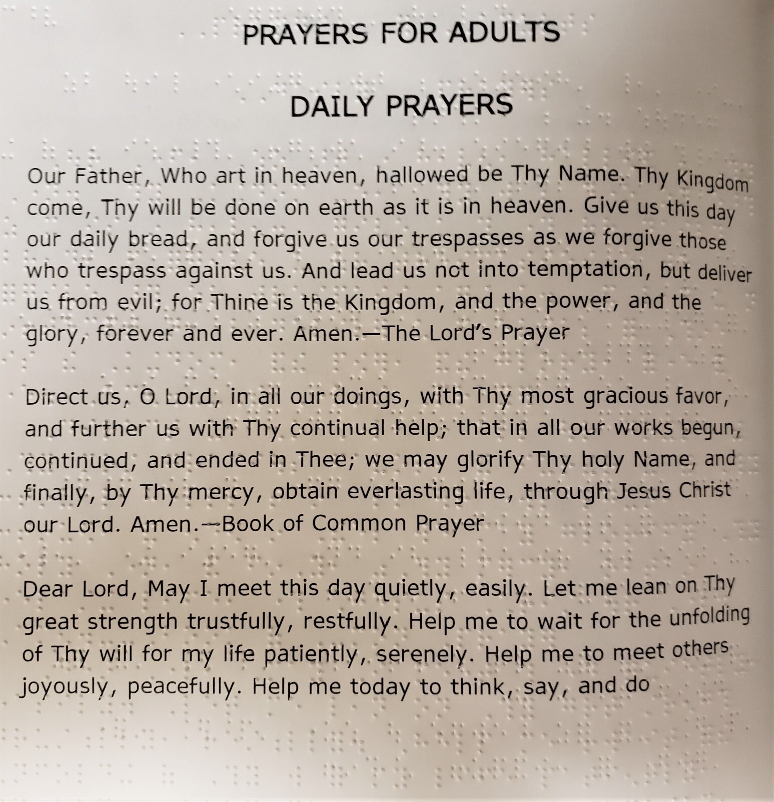 Braille Luther’s Small Catechism & Prayers for Daily Life, Dual Print/Braille