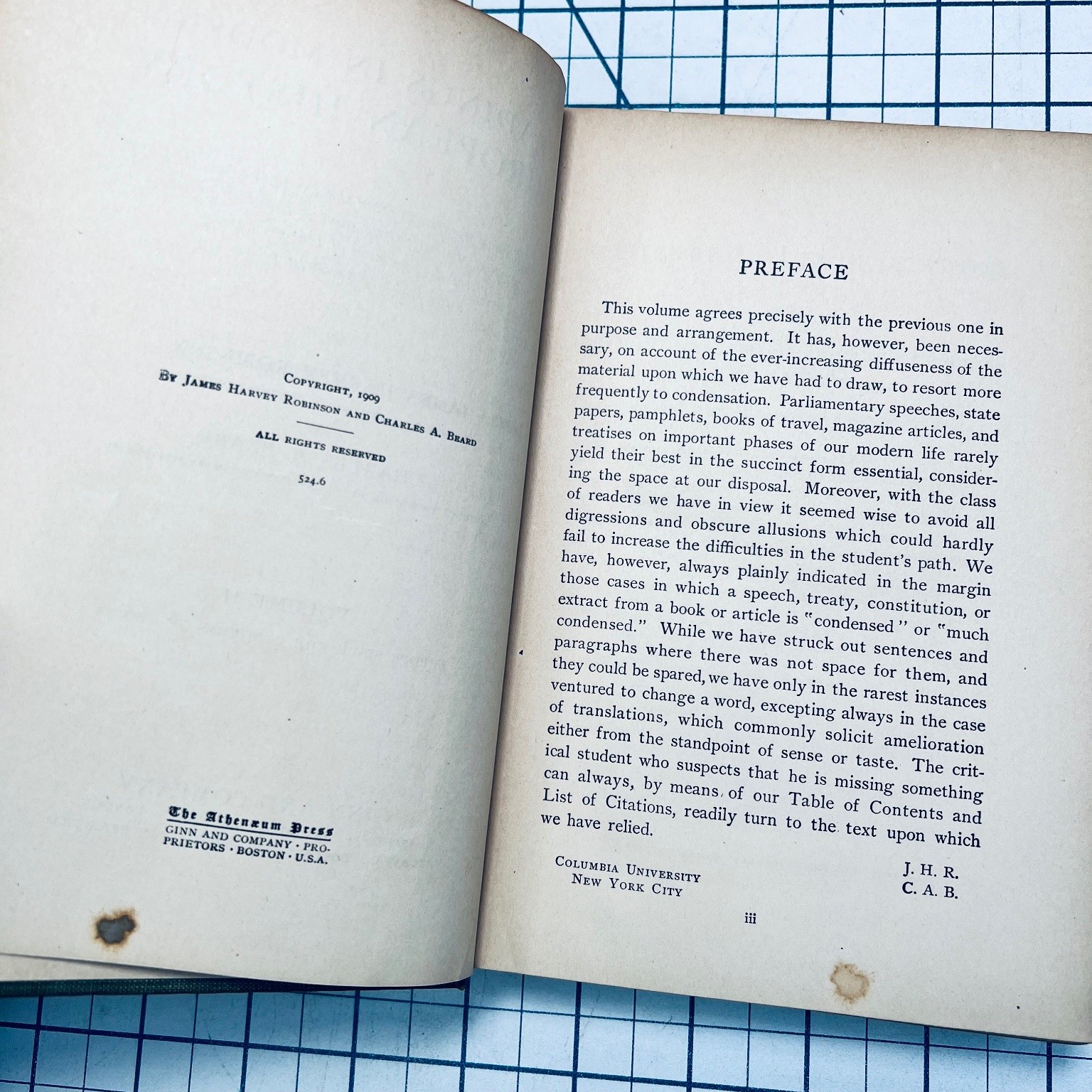 Readings in Modern European History Volume II Robinson Beard 1909 Ginn
