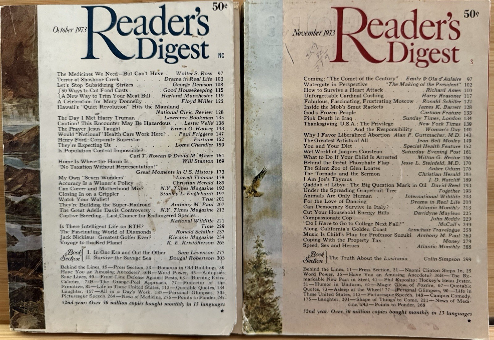 1973 October November READER’S DIGEST MAGAZINE Vintage Retro Timeless Stories