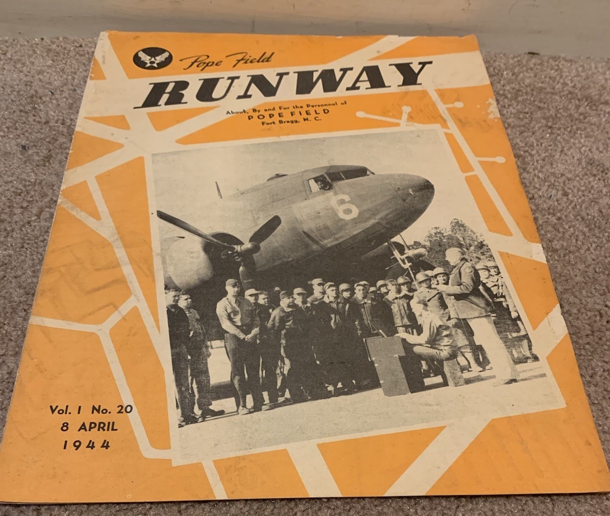 POPE FIELD RUNWAY FORT BRAGG NC VINTAGE 1944 MILITARY AIR FORCE USAF WAR BOOKLET