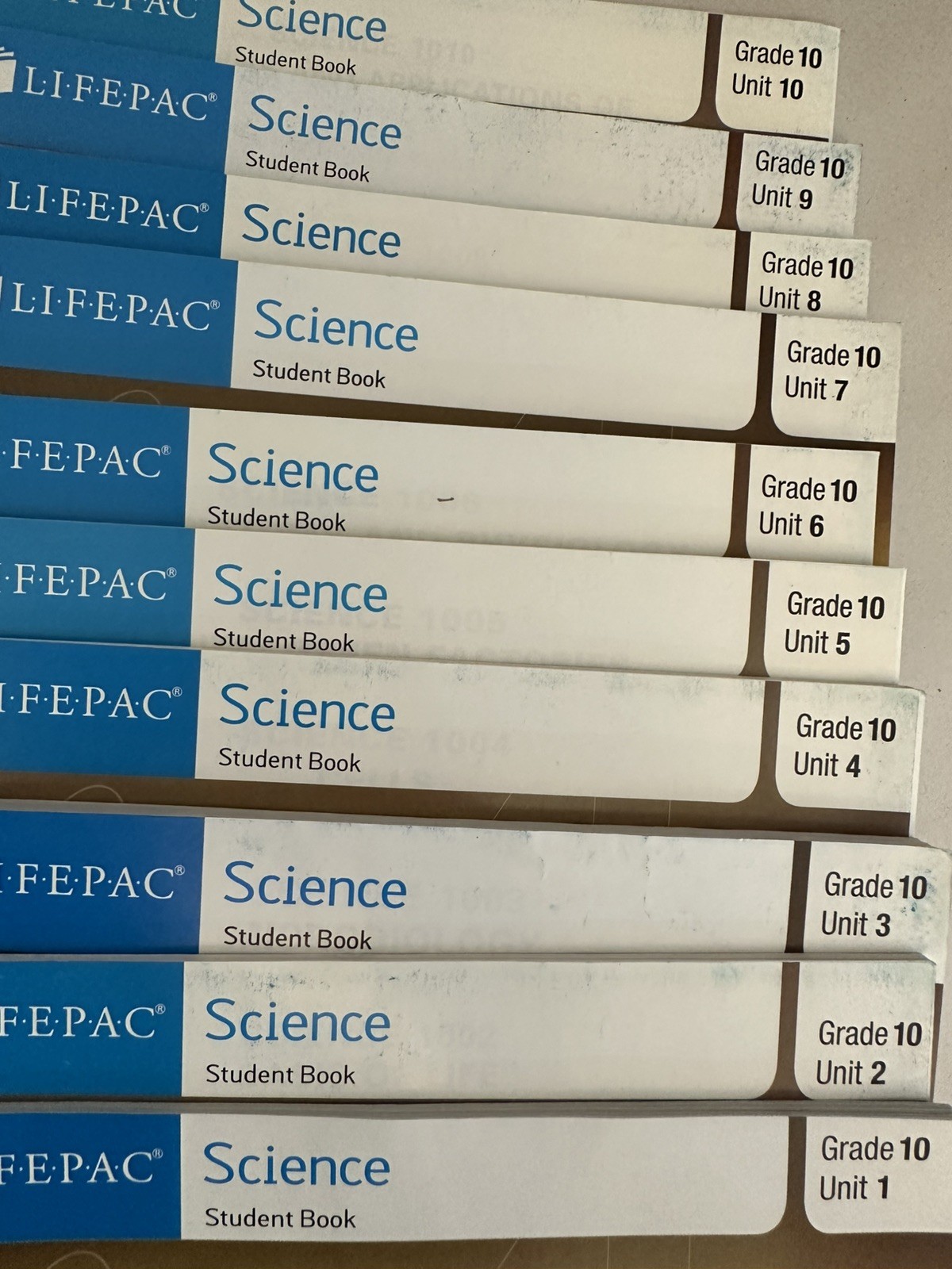 Lifepac Science 10th Grade Student Set Units Workbook Units 1-10 Homeschool
