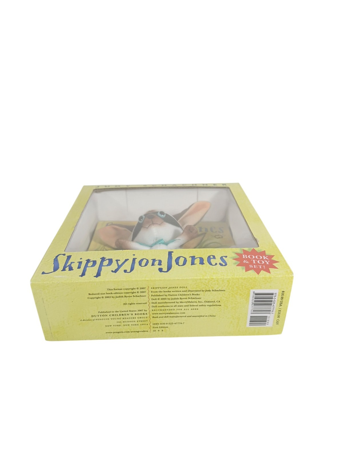 Skippyjon Jones Book & Plush Toy Set Judy Schachner New in Box Dutton Children’s