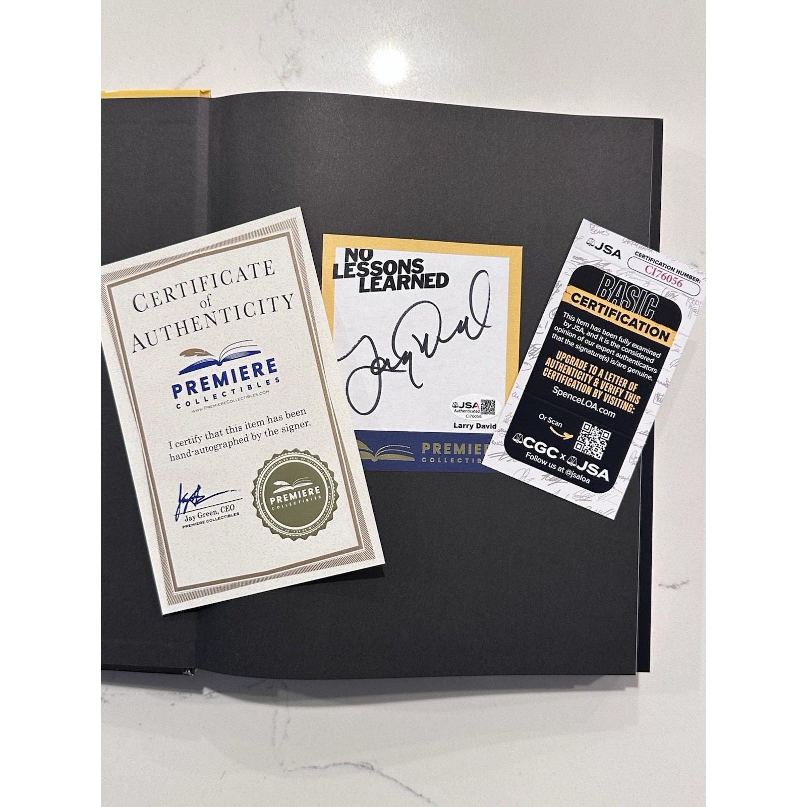 SIGNED Larry David Lessons Learned Making of Curb Your Enthusiasm Book JSA COA