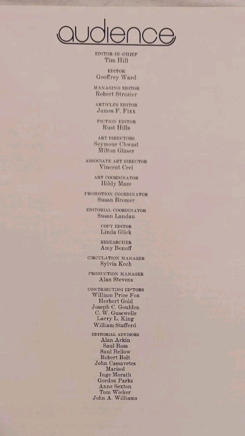 Audience: November-December 1972, Volume 2, Number 6