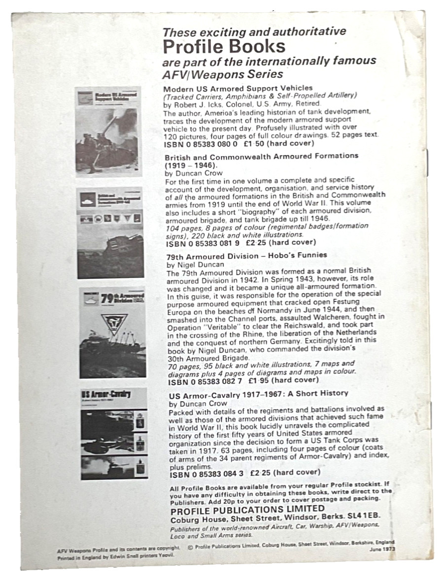 Profile Publications AFV Weapons Profile Magazine #59 French Tanks: R35 & FCM36