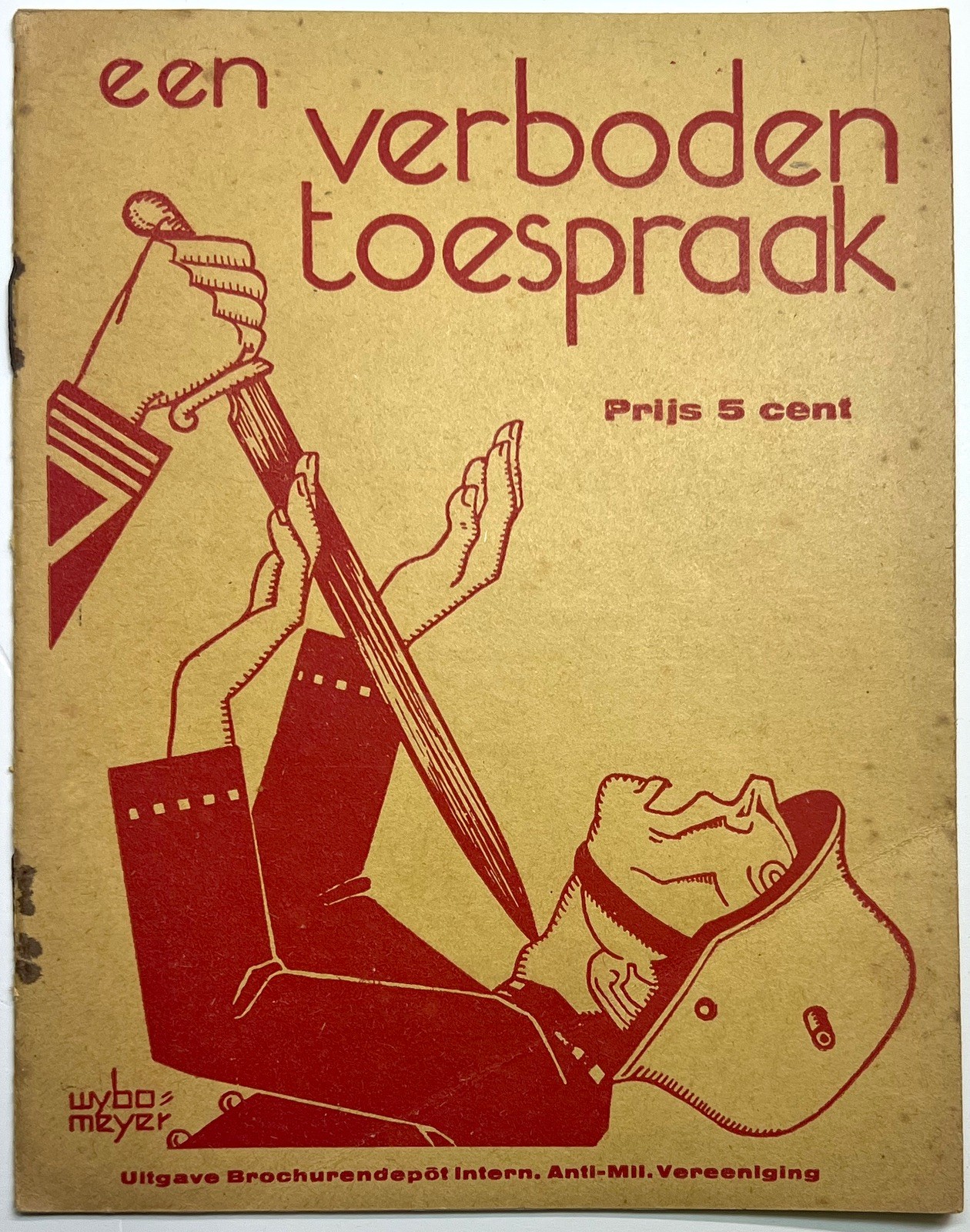 1934 EEN VERBODEN TOESPRAAK OSBORN DUTCH ANTI MILITARIST PROPAGANDA BOOKLET 1ST