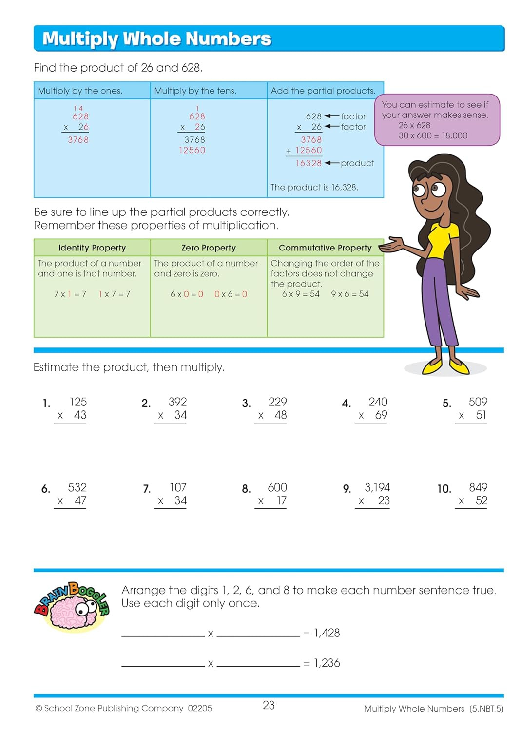 School Zone Math Basics 5 Workbook: 64 Pages, 5Th Grade, Division, Order of Oper