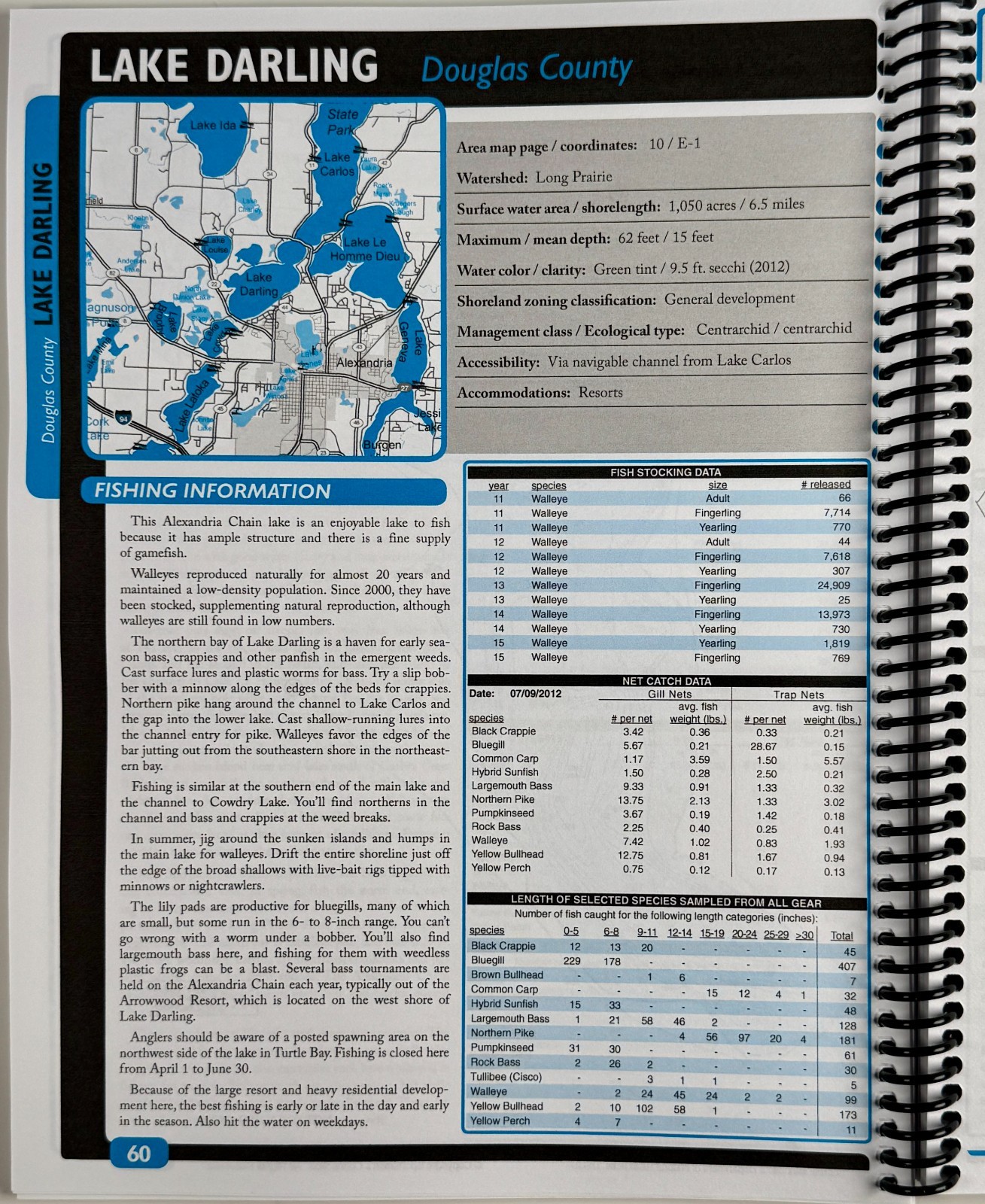 Minnesota Alexandria Area & West Central Minnesota Fishing Maps Guidebook