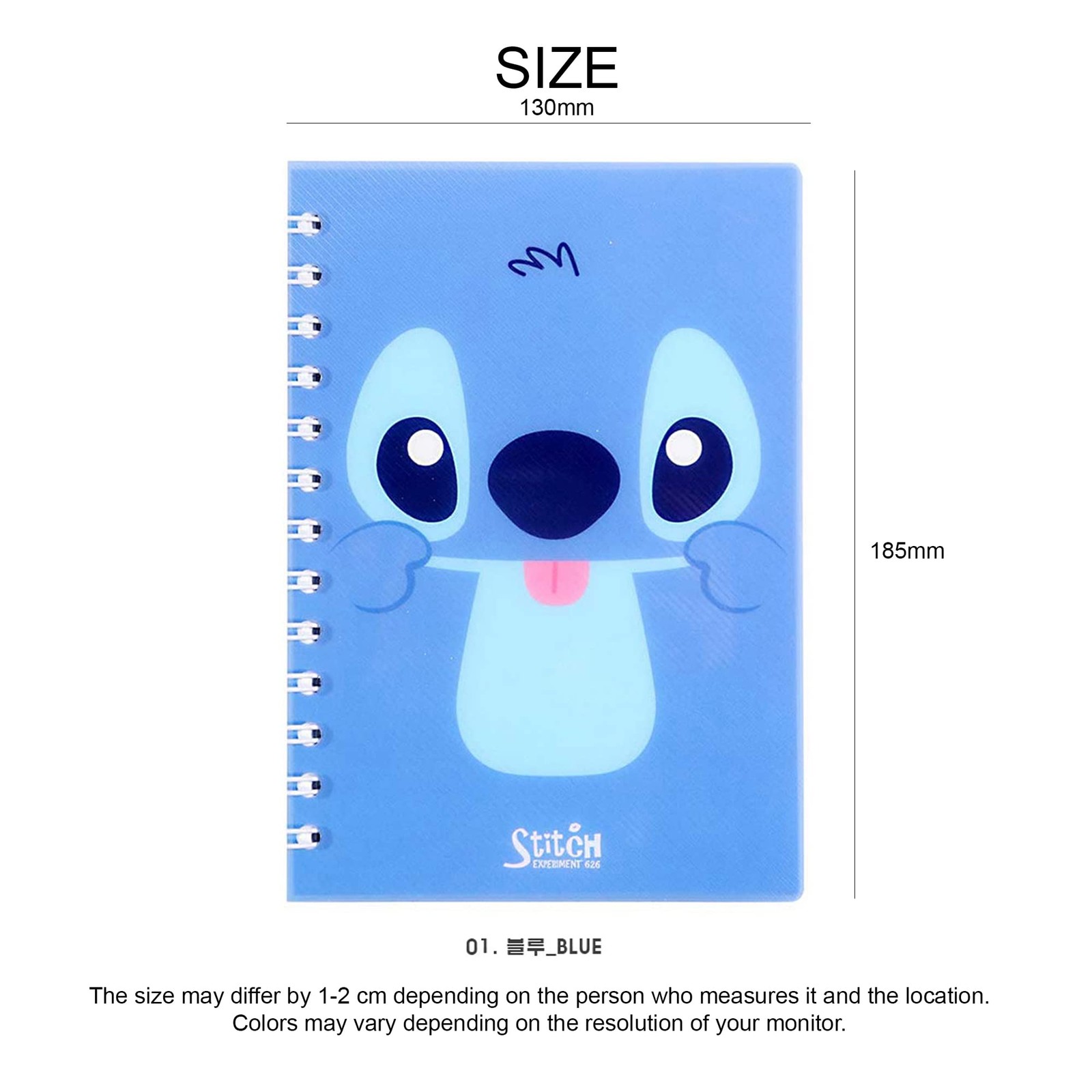 Stitch Character Spring Notebook – Adorable 18.5 x 13.0 cm (7.3 x 5.1 in) Spi…