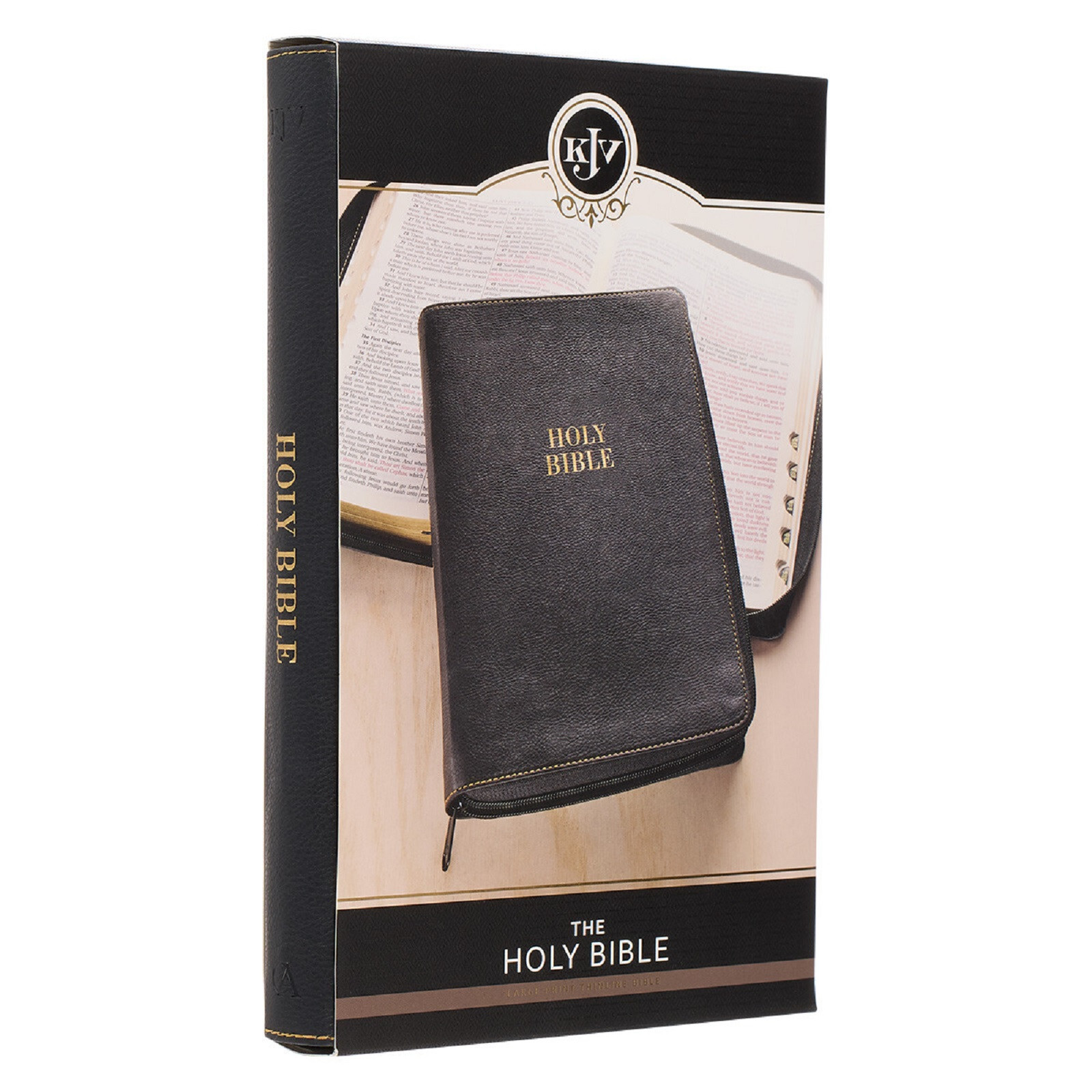 KJV Large Print Thinline Bible Black Zipper Indexed BRAND NEW in Shrink Wrap!!!