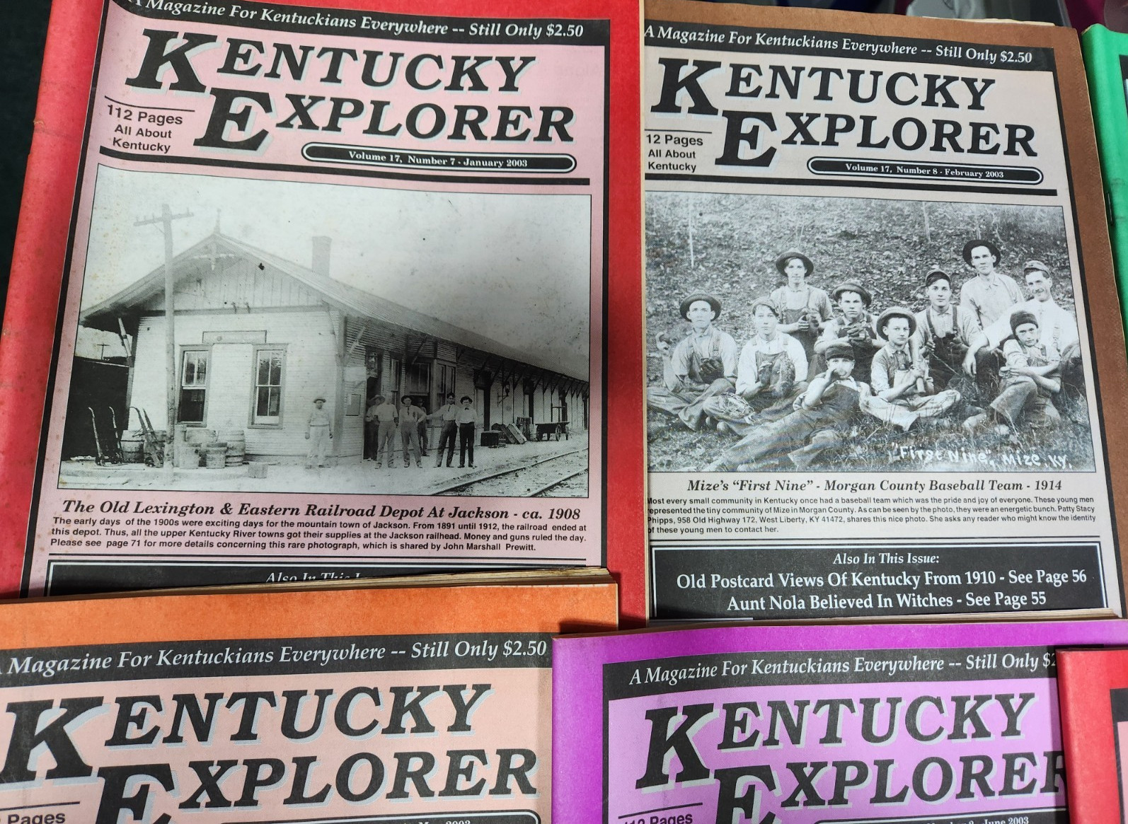 Kentucky Explorer Magazine 2003 – Lot of 9 Issues – Good preowned condition