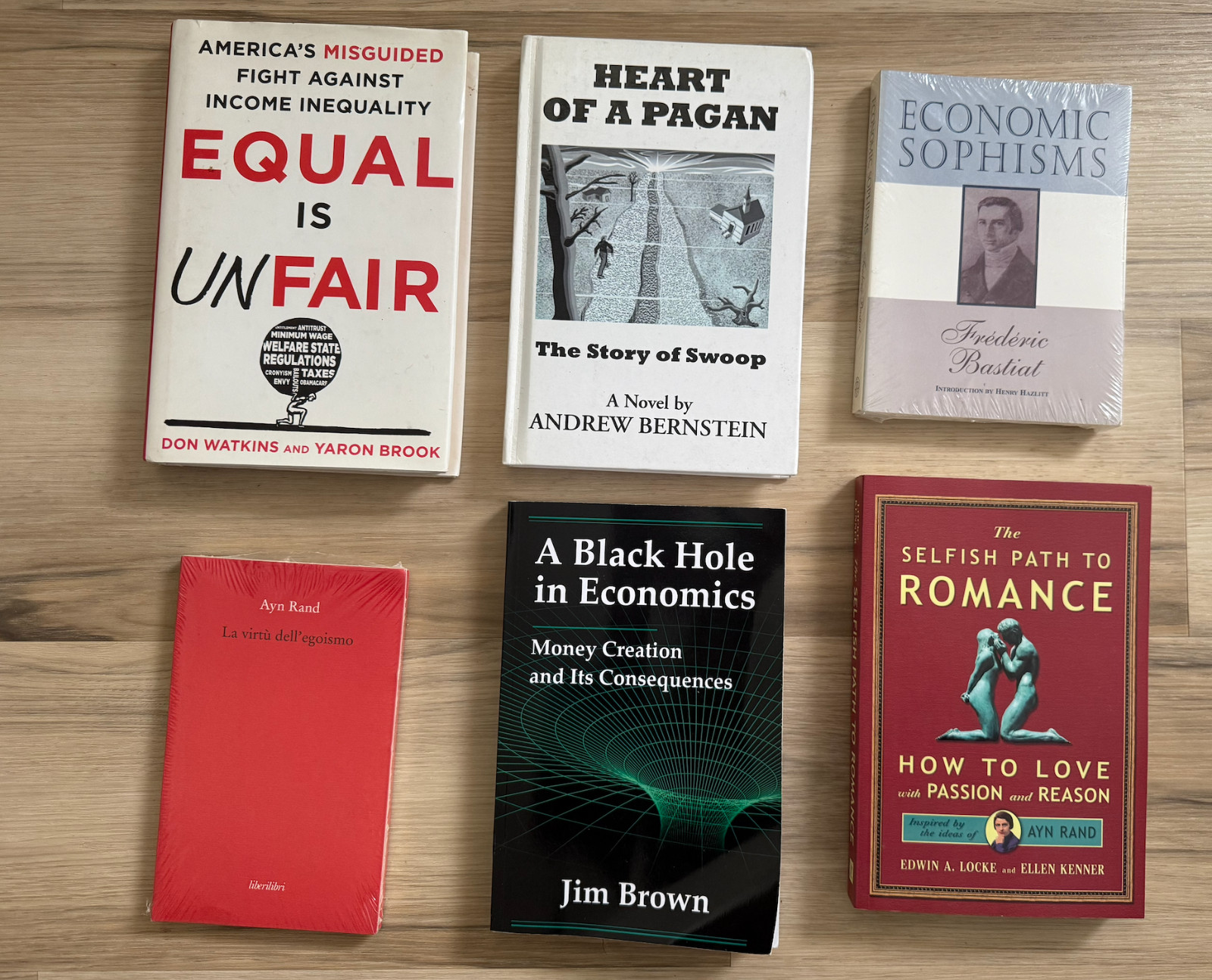 HUGE lot of 6 RARE thoughtful Ayn Rand Objectivism books, VALUE, entire library