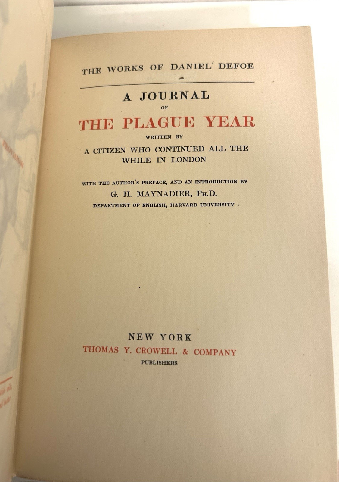 1904- A Journal of The Plague Year- Daniel Defoe- VELLUM Binding- Bubonic- DEATH