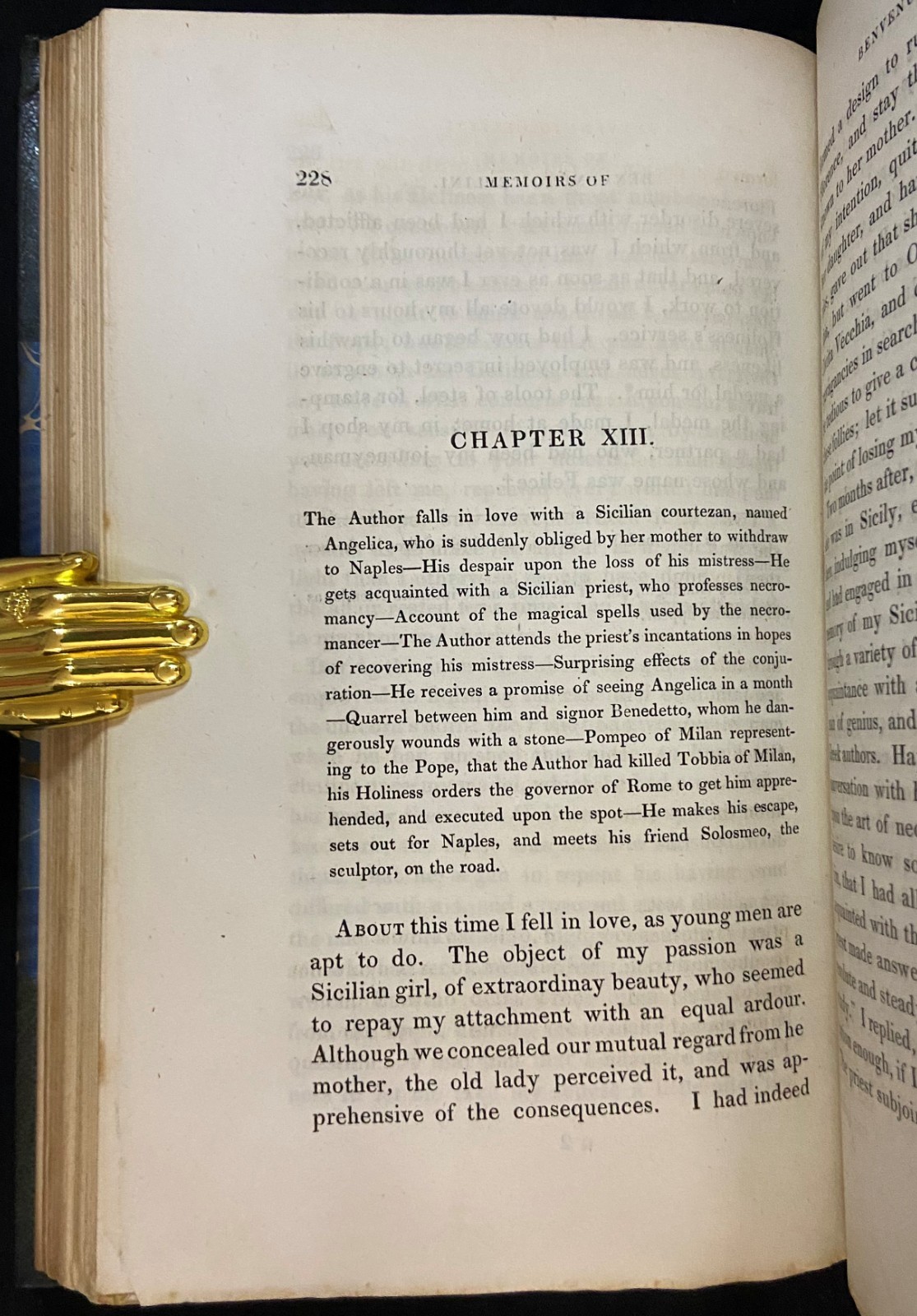 1822 LIFE OF BENVENUTO CELLINI Art Nouveau ZAEHNSDORF BINDING Fine Leather Books