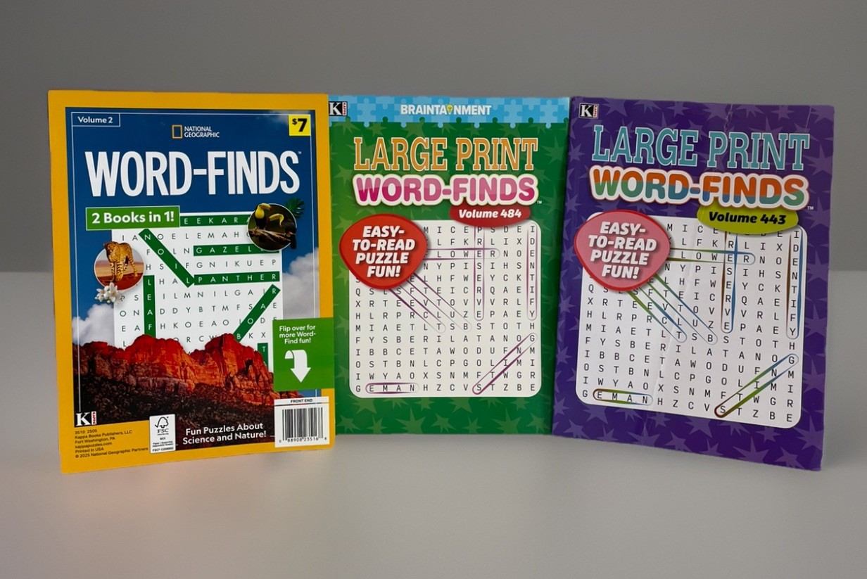 Large Print Word Finds-Lot of 3 Books-Fun Puzzles For Your Brain-New