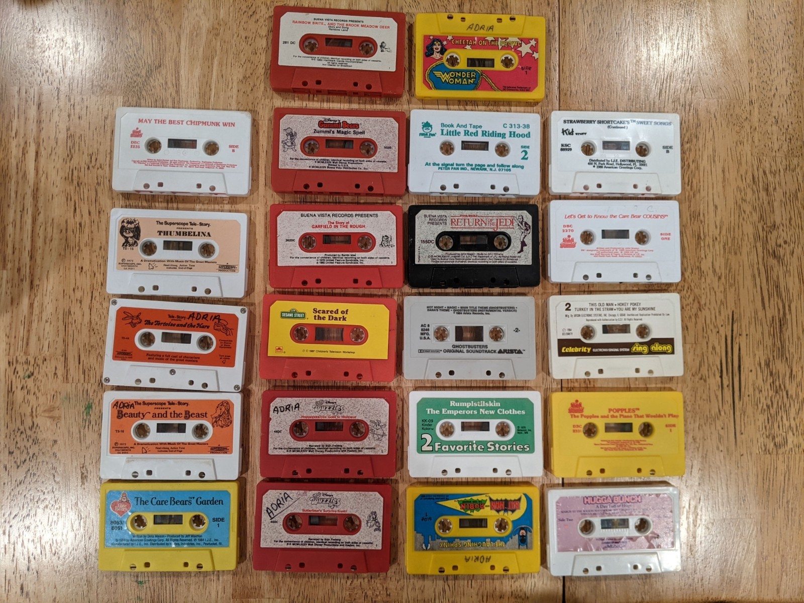 Lot Of 22 VTG 1980’s Children’s Cassette Tapes Wuzzles Star Wars Ghostbusters