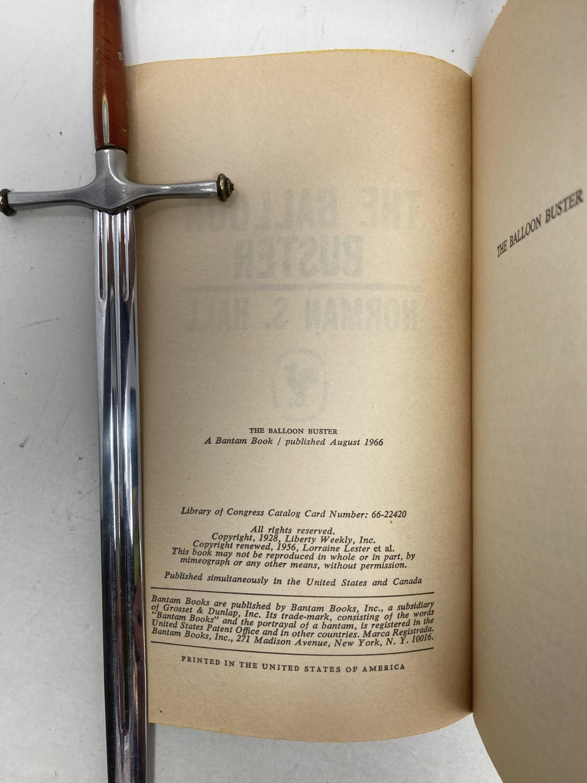 The Balloon Buster by Norman S Hall First 1st Edition VG PB 1966