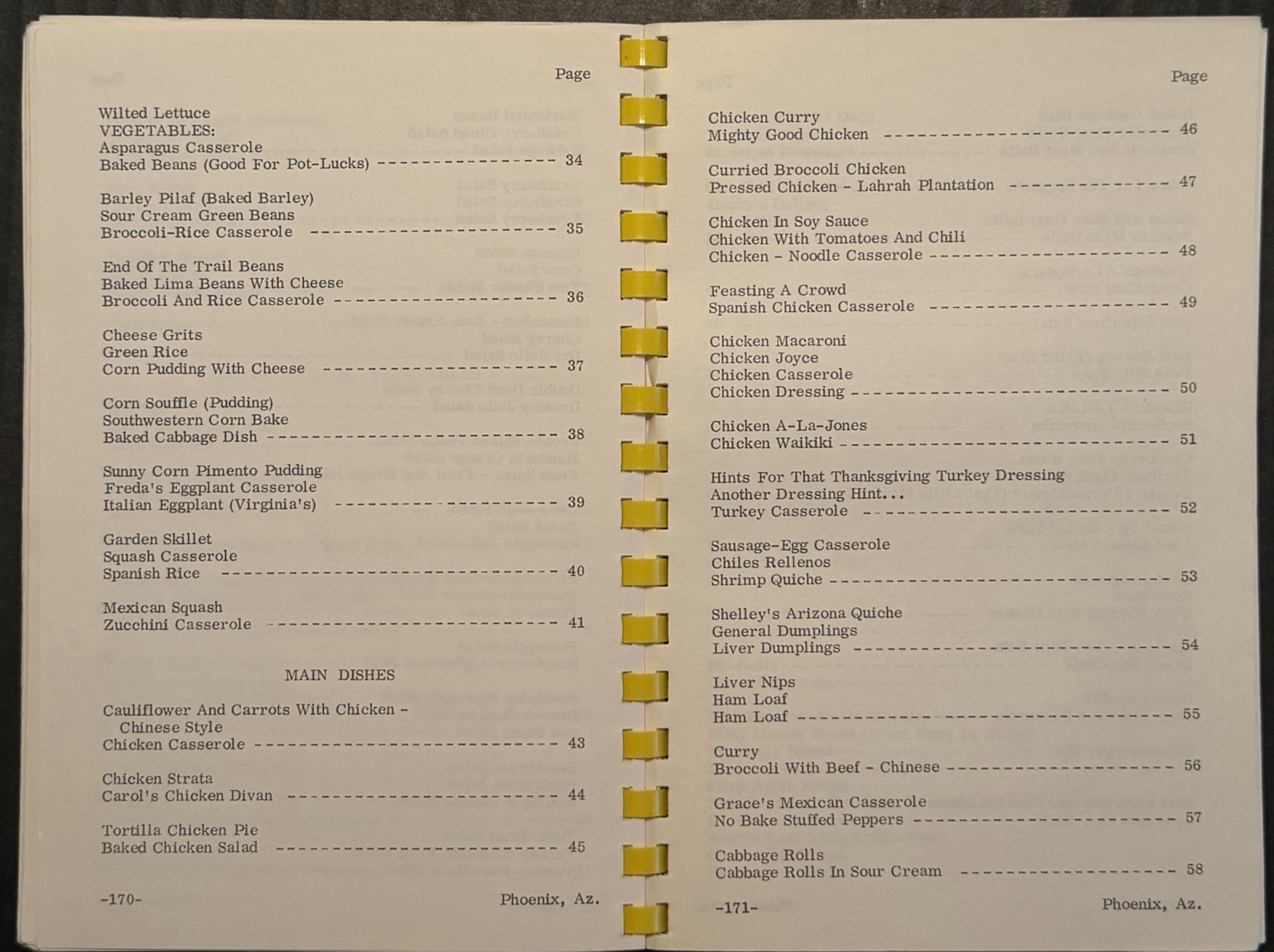 1978 PHOENIX, AZ, CENTRAL BAPTIST CHURCH COOKBOOK 182 PAGES VINTAGE