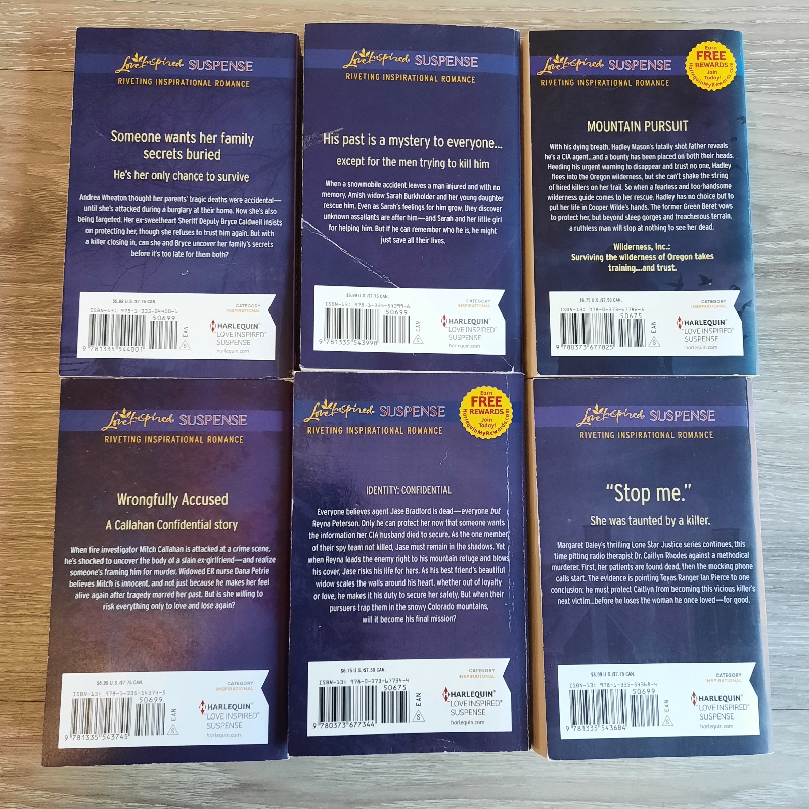 Harlequin Large Print Lot of 18 – Inspirational Suspense PB Amnesia & Danger Ser