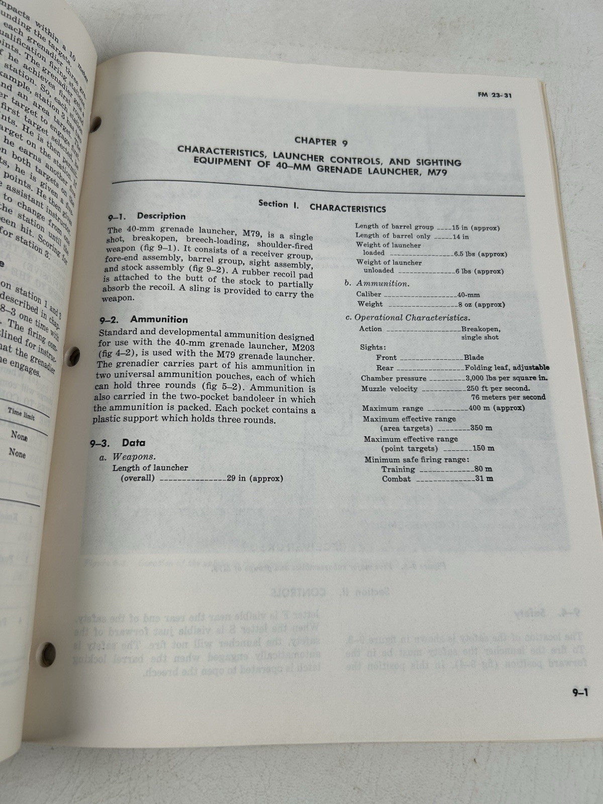 40-mm grenade launchers M203 and M79, 1972, FM 23-3 Original Manual With Change