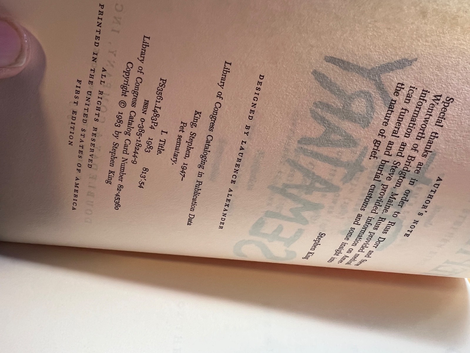 Stephen King Pet Sematary 1983 Doubleday First Edition HC DJ