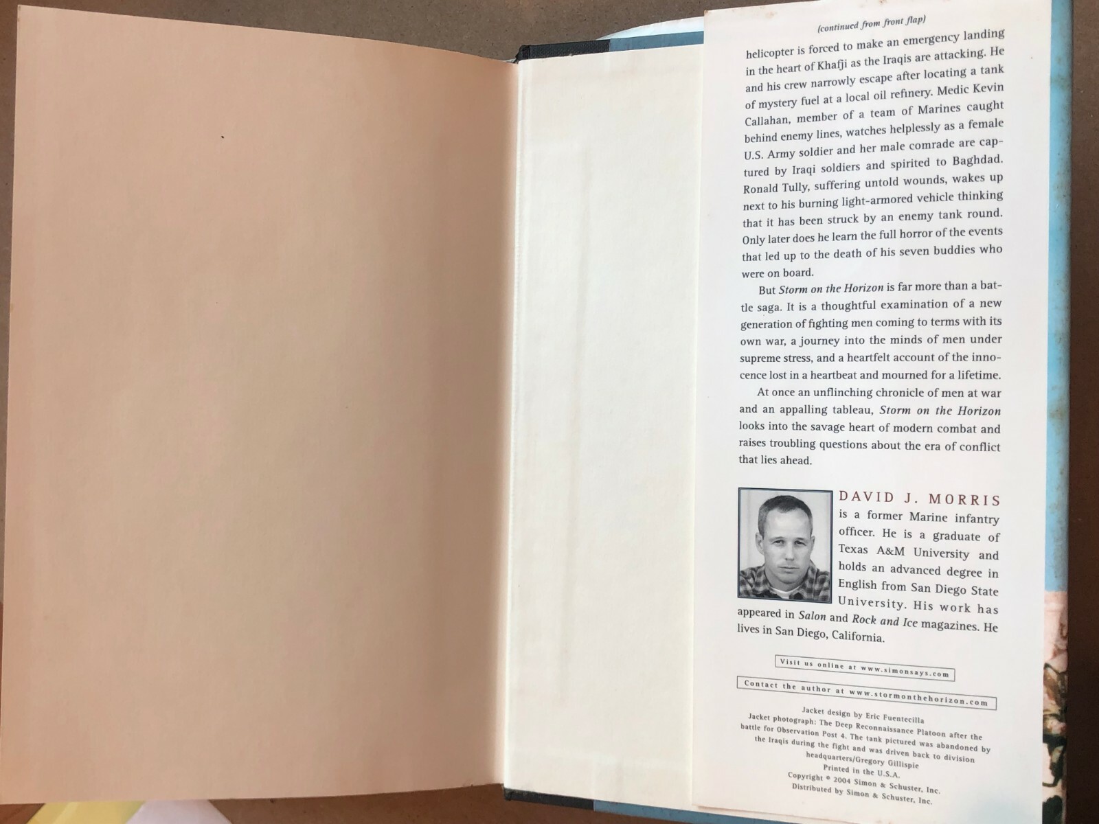 Storm on the Horizon: Morris, David J. 2004 Hardcover with Dust Jacket, SIGNED