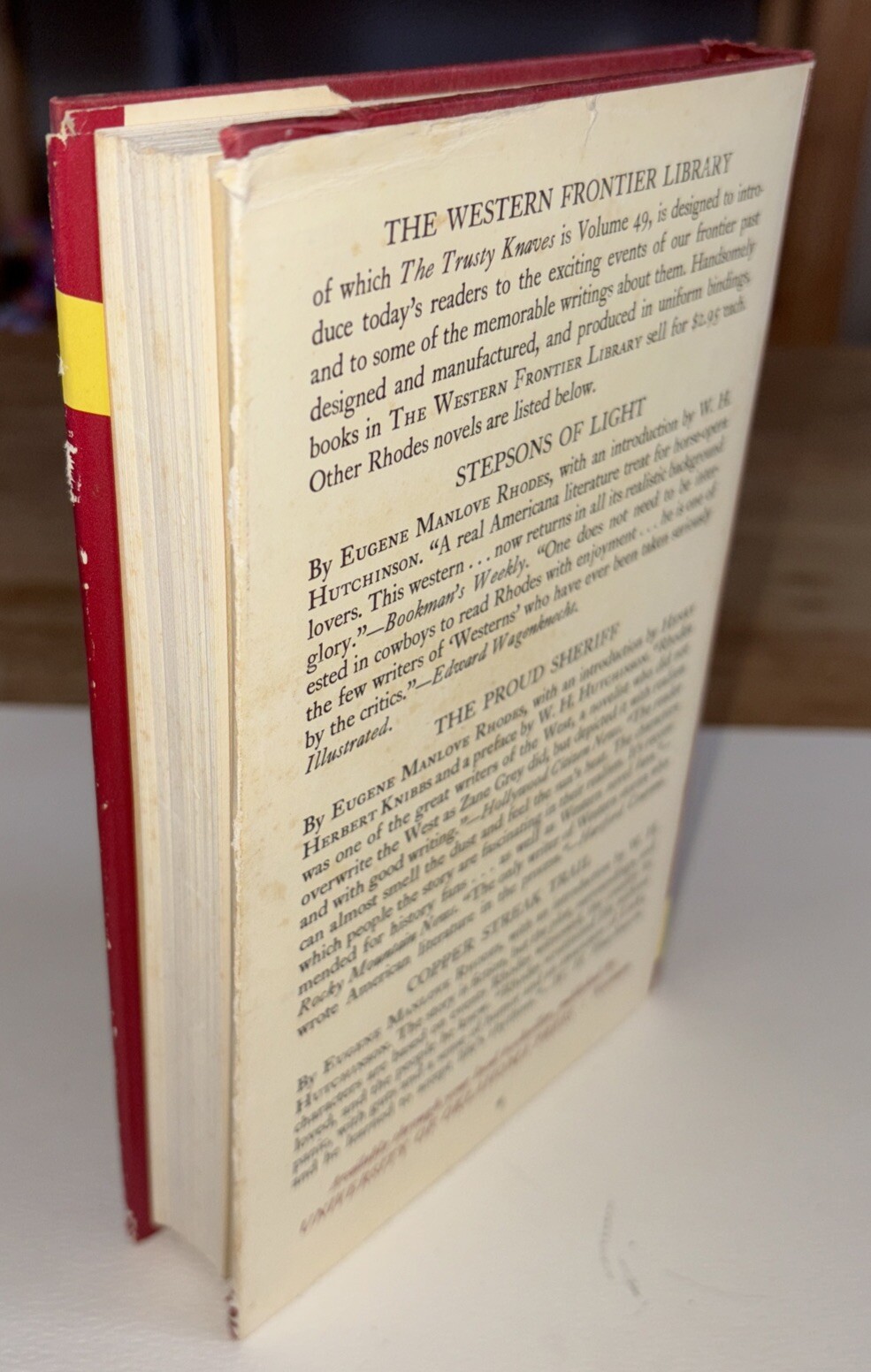 THE TRUSTY KNAVES by Eugene Manlove Rhodes 1971 First New Edition Printing Hb/dj