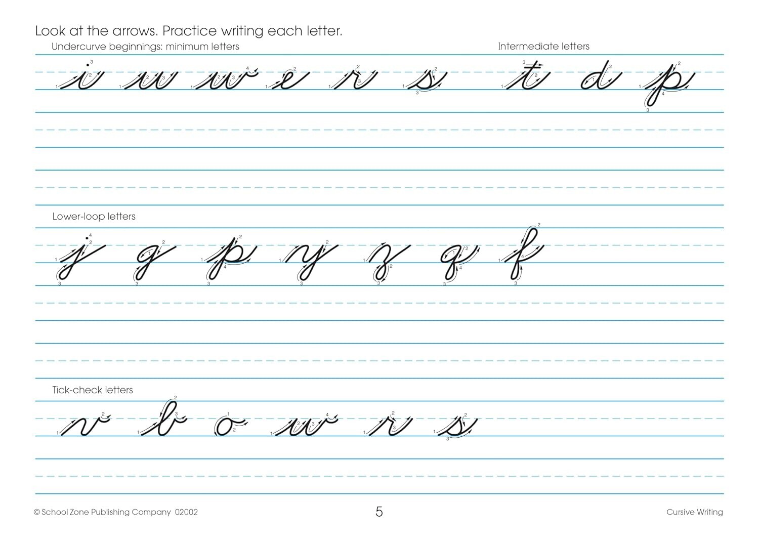 Cursive Workbook Writing Handwriting Practice Tracing Letters Ages 8 to 10 – NEW