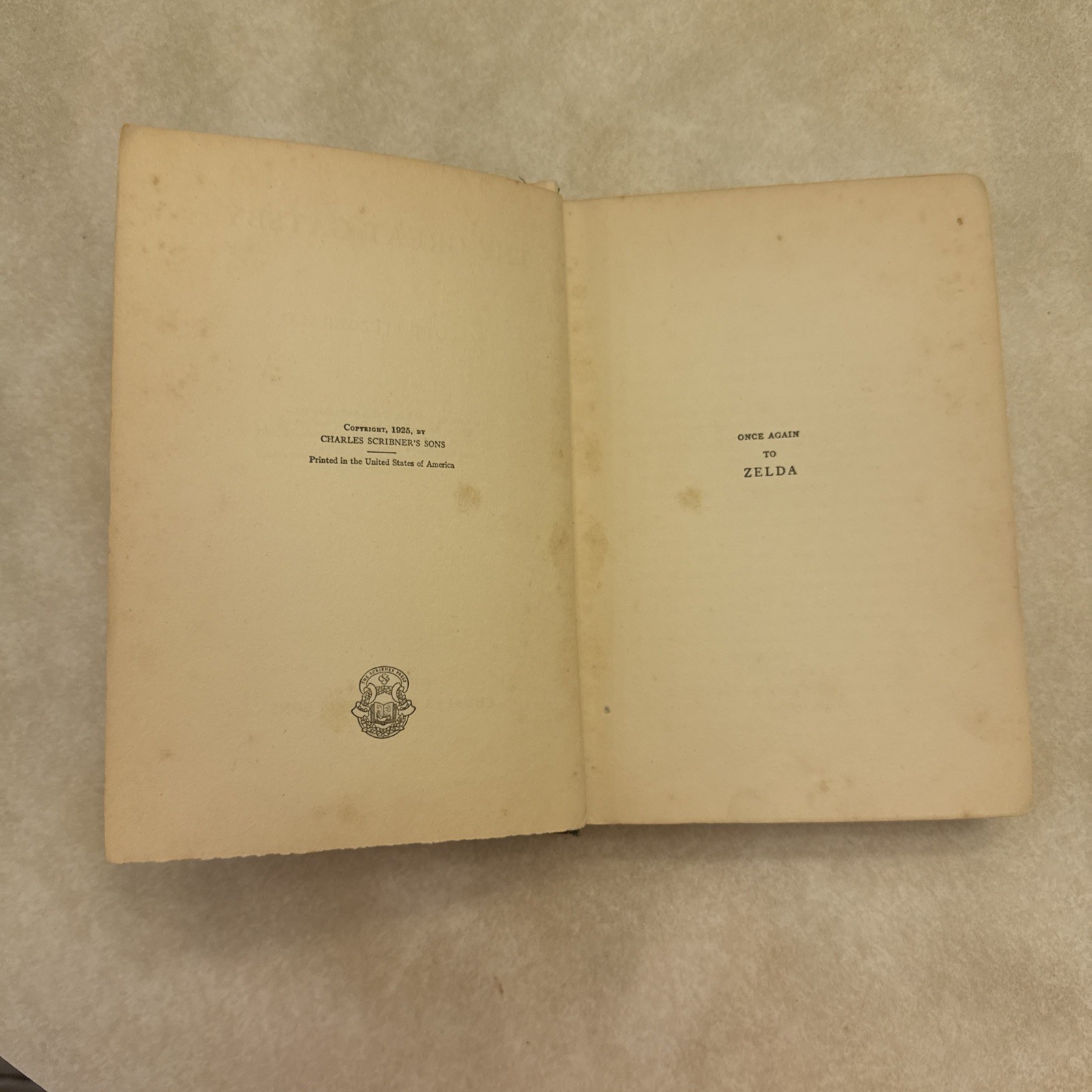 THE GREAT GATSBY by F. SCOTT FITZGERALD 1st EDITION, 1st PRINTING 1925