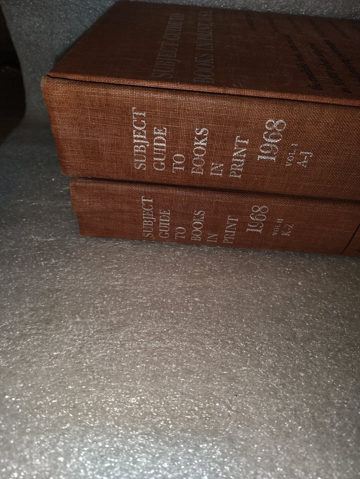 Subject Guide to Books in Print, U.S.A. 1968 12th Annual 2 Volume Set Reference